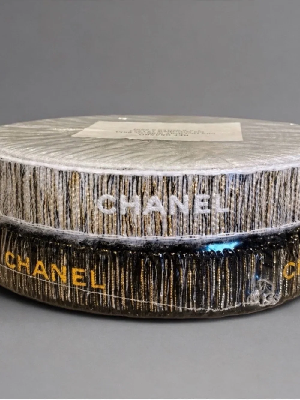 CHANEL 2022 Holiday Black Gold & Silver Logo Ribbon Set 25M Sealed